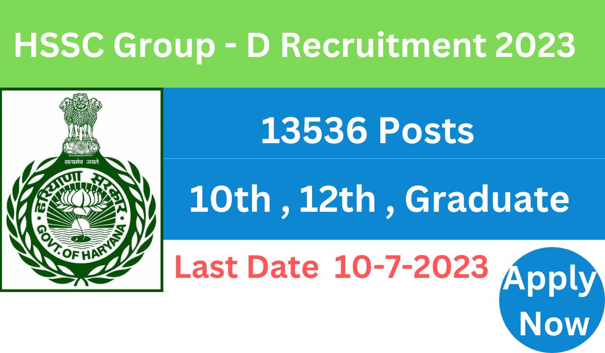 HSSC Recruitment 2023 Group - D vacancy- 13536 Posts 